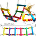 ESRISE wooden bird cage toys, parrot climbing ladder, chewing toys, bell swing for parakeet, cockatiel, love birds, budgies