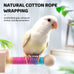 9" Wooden Bird Perch Toy for Cage, 360° Silent Free-Spin, Natural Material, Reduces Boredom Anxiety, for Small to Medium Birds, with Poplar Swing