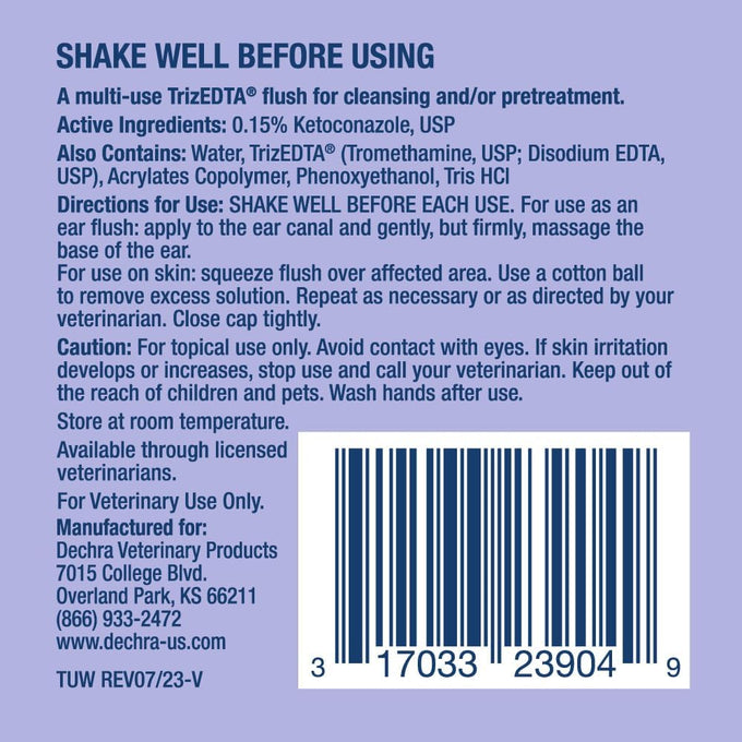 TrizULTRA+Keto Flush for Cats, Dogs, and Horses - 4 oz Multi Cleansing Ear Flush Made in USA