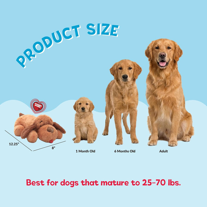 Snuggle Puppy original heartbeat toy biscuit with real-feel pulse & heat pack for puppy anxiety & crate training