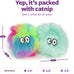 SmartyKat rainbow turquoise fuzzy friends plush catnip ball cat toys for 2 cats