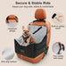 joejoy elevated dog car seat for small medium dogs up to 35 lbs with memory foam booster seat grey