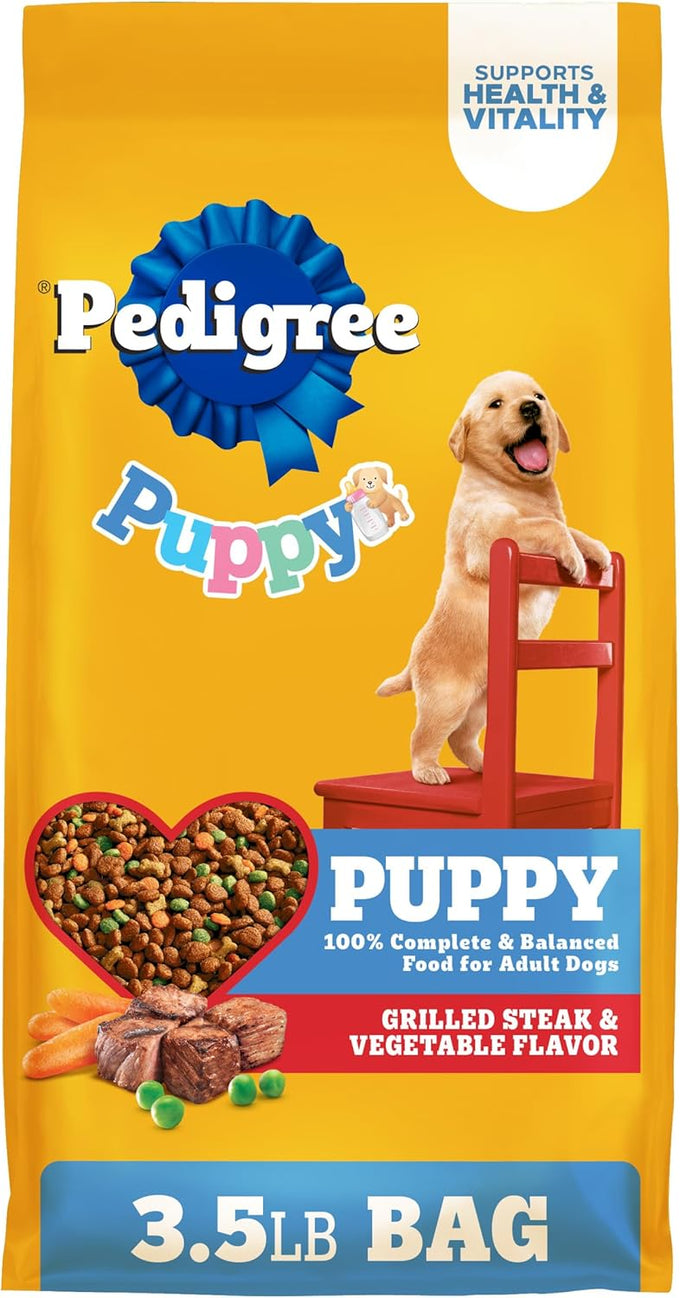 Pedigree Puppy Dry Food, Grilled Steak & Vegetable, 3.5 lb