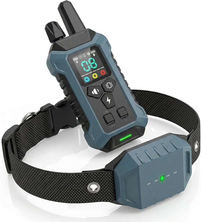Dog Shock Collar with Remote - 3300ft Range, LED Lights, Waterproof, Adjustable Strap, Rechargeable, for Small to Large Dogs (14-25in, Black)