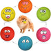 Smile Face soft latex squeak balls for small pet dogs, 6 Pcs/Set, non-toxic, easy to clean