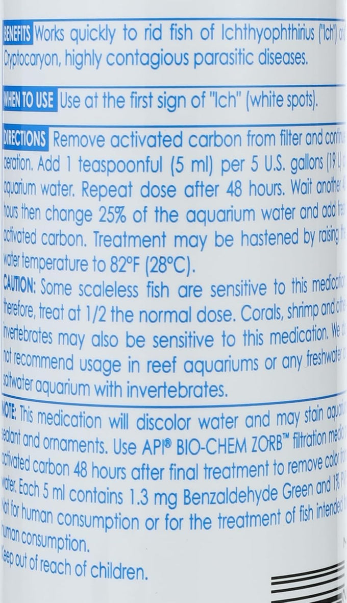 API Liquid Super Ick Cure, 4 fl oz Freshwater and Saltwater Fish Medication, Pack of 1, White