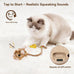 Migipaws Interactive MigiMouse Cat Toy: 360° Rolling, Rechargeable, Squeak, Realistic, Brown Long