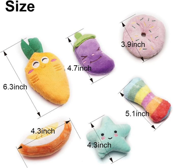SZKOKUHO 9 Pack Small Dog Squeaky Plush Toys, variety colors, cute designs for puppies and small dogs