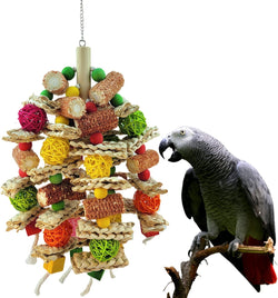 cokliomc natural corncob bird chew toys for small medium macaws african grey parrots