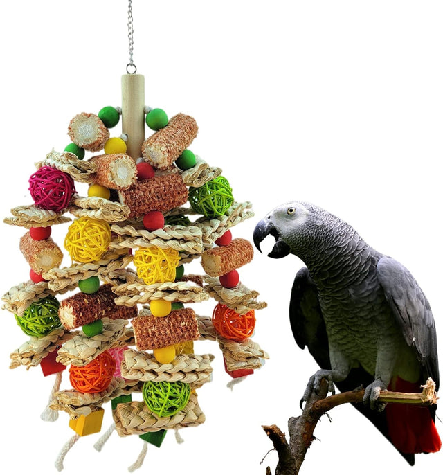 cokliomc natural corncob bird chew toys for small medium macaws african grey parrots