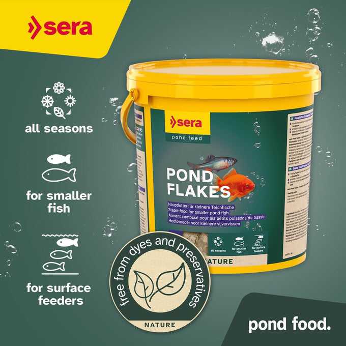 Sera Pond Flakes Fish Food 1.2 lb staple food for smaller pond fish, rich in vitamins & minerals