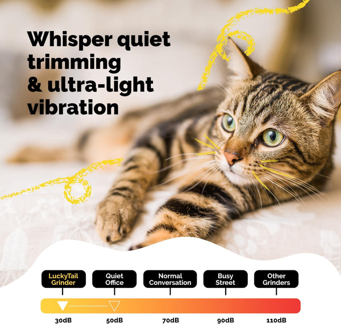 luckytail super quiet low vibration electric dog nail grinder with 2 led lights usb rechargeable 2 speeds small to large pets