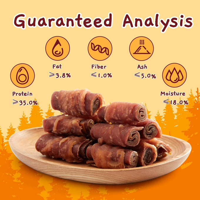 jungle calling triple flavor rolls dog treats high protein rawhide free healthy easily digestible 10.6 oz