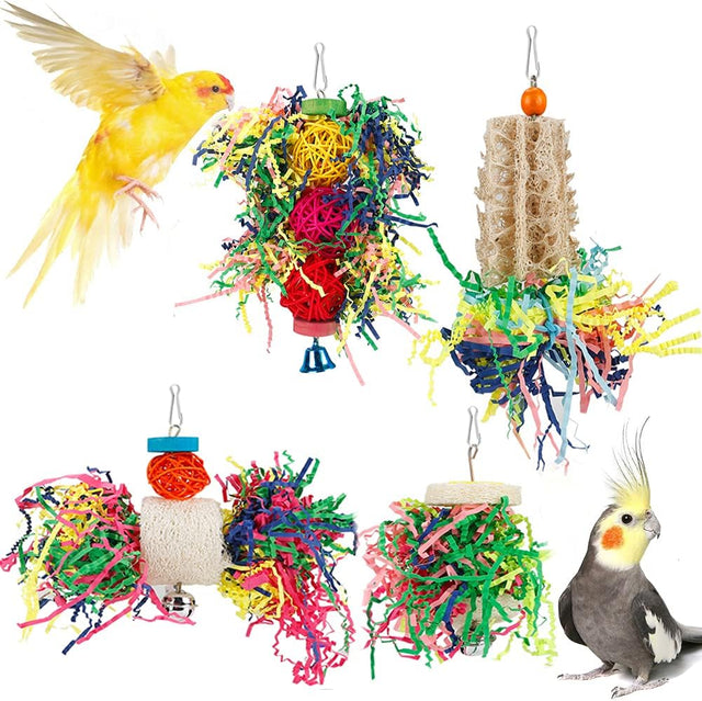 loofah bird shredding toy for parakeet conure cockatiel budgies lovebird parrotlet cage accessories