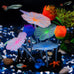 Uniclife glowing mushroom aquarium plant decoration for fish tank landscape with realistic silicone