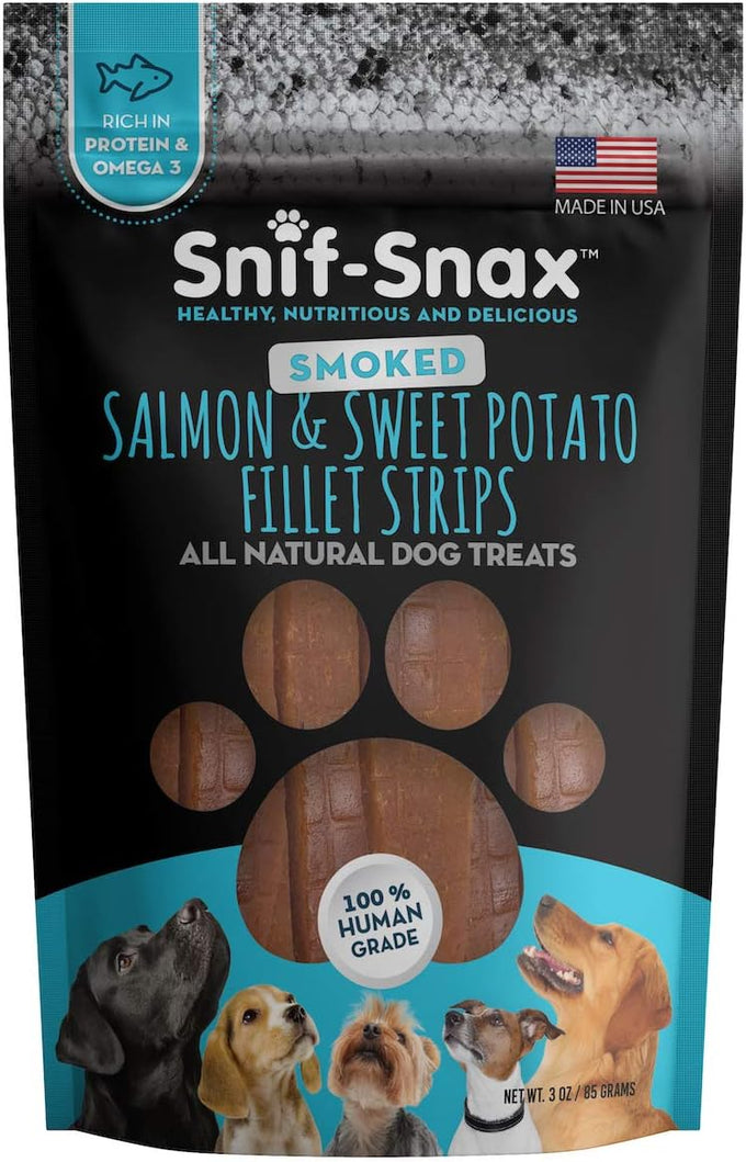 Snif-Snax Salmon Bites Dog Treats, All Natural, Human Grade, Grain Free, High Protein, Soft Salmon Snacks