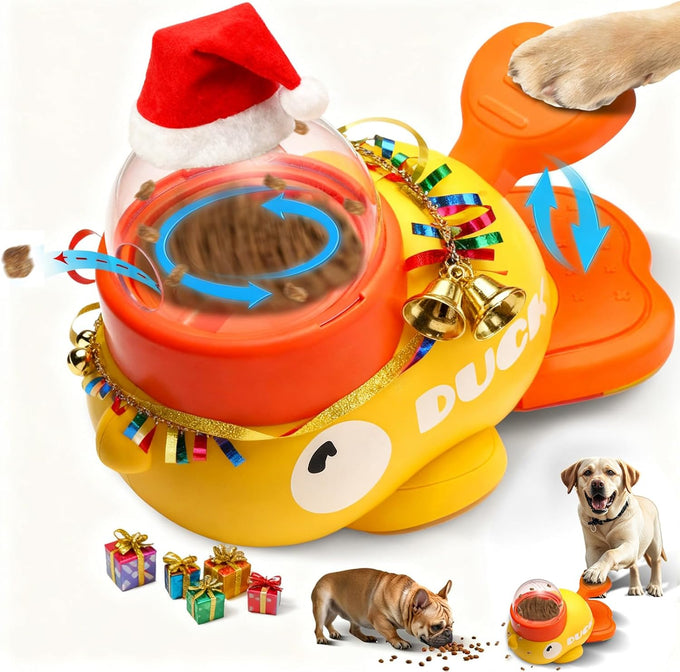Duck-Shaped Interactive Dog Toy - Food Puzzle Slow Feeder for Small Medium Dogs and Cats