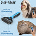 Docrok pet grooming combo with metal comb for detangling and dematting long fur on dogs and cats, blue