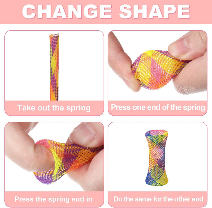 leitee 60-pcs cat spring toys colorful fun tubes indoors interactive cat play