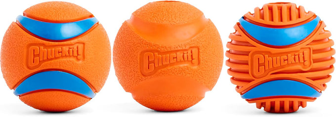 Chuckit! Interactive Dog Toys, High-Bounce Fetch Ball, Ultra and Rugged Balls, Size Medium, 2.5-inch Diameter, Set of 3