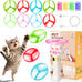 Baborui Yellow Cat Toy Disc Launcher Rechargeable Interactive Fetch Toy for Indoor Cats with 8 Flying Discs
