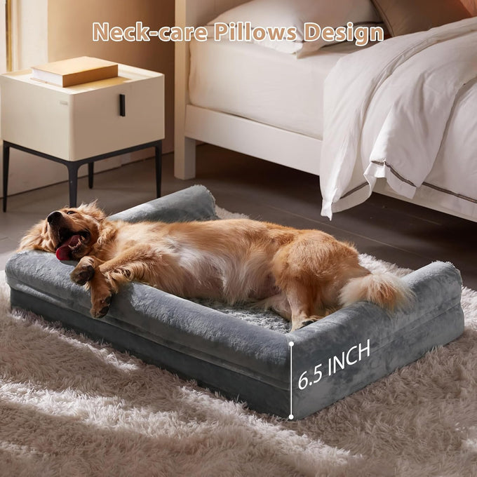 Bfpethome orthopedic dog bed for large dogs, 36x27 inches, waterproof couch pet bed with removable cover