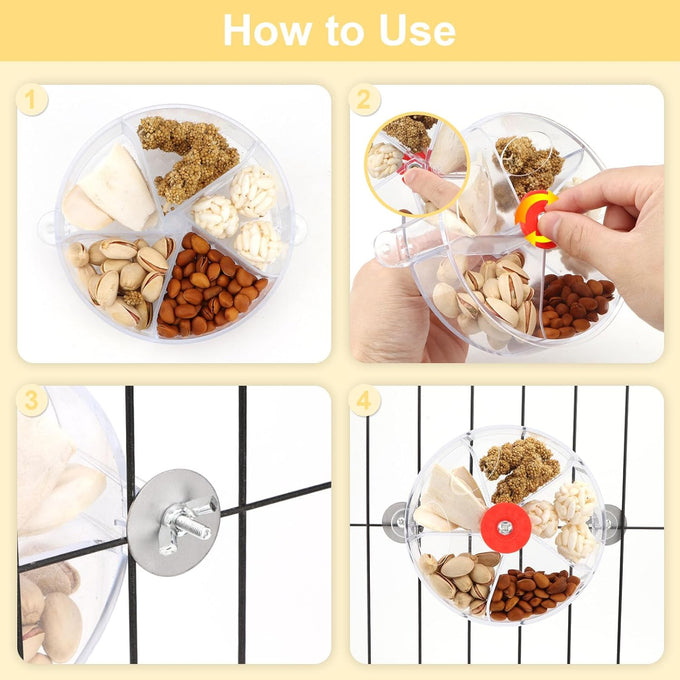 Bird Creative Foraging System Wheel Seed Food Ball Rotate Training Toy for Small Parrots