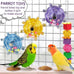 Blue Budgie Parakeet Training Toy with Spinning Saucer and Balls for Small Birds and Conures