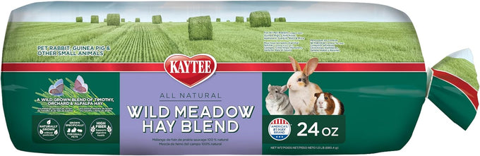 Kaytee All Natural Timothy Hay Wild Meadow Hay Blend for Small Animals, 24 Ounce, America's #1 Hay Brand