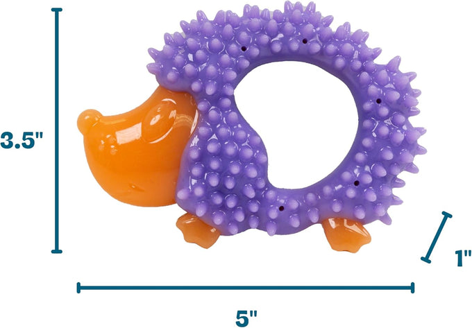 Cutie Chewies Hedgehog Dental Dog Chew Toy for Teething Puppies & Small Dogs Multi-Textured & Durable