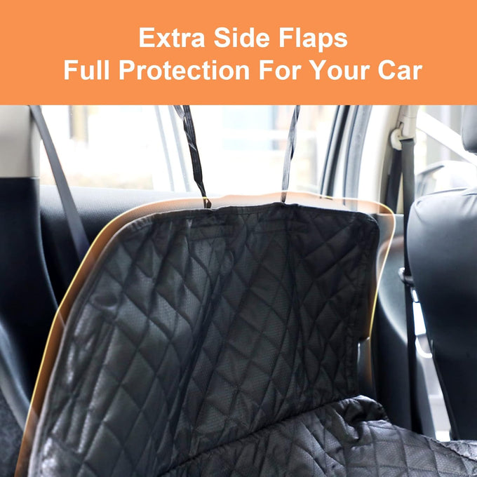 PETICON SUV cargo liner for dogs, waterproof pet cargo cover with bumper flap protector, non-slip, large universal fit, black