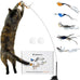 Whiskertons Interactive Bird Simulation Cat Toy Set for Indoor Cats with Suction Base, 5 Replacement Birds, Feathers & Bells