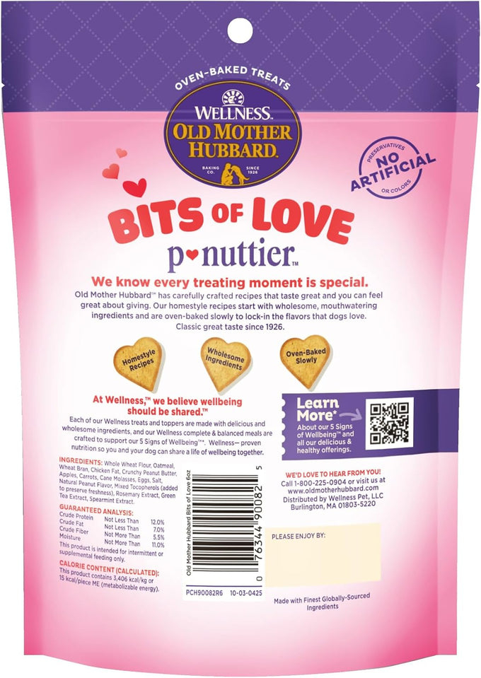 Old Mother Hubbard Natural Peanut Butter Flavor Dog Biscuits, 6 oz Bag, Valentine's Day Seasonal Treats