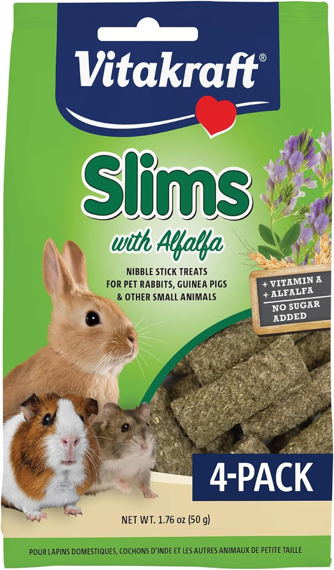 Vitakraft Slims Carrot Small Animal Treats, 10oz, Light, Healthy Food Bites for Rabbits, Guinea Pigs, Hamsters & Chinchillas