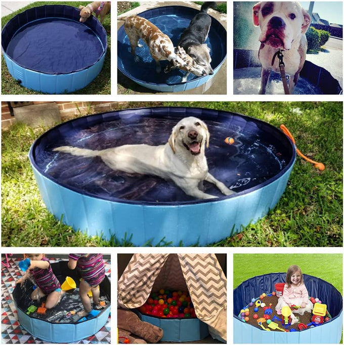 jasonwell 32 inch collapsible dog pet pool blue