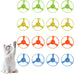 Andiker Cat Fetch Toy, blue, interactive kitten flying disc launcher with 5 colorful propellers for training and chasing