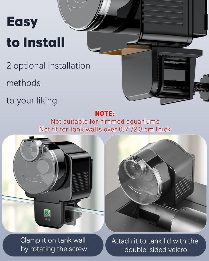 Pawfly Automatic 60ml Fish Feeder for Aquarium 5-20 Gallon Tanks, Battery Operated, Adjustable Feeding