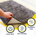 Muddy Mat grey microfiber chenille door mat indoor entryway rug non-slip machine washable pet rug 30x19