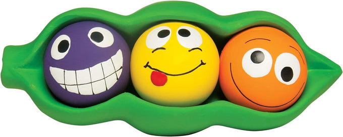 Multipet Three Peas in A Pod Dog Toy for Gentle Chewers, 3 Squeaky Latex Balls