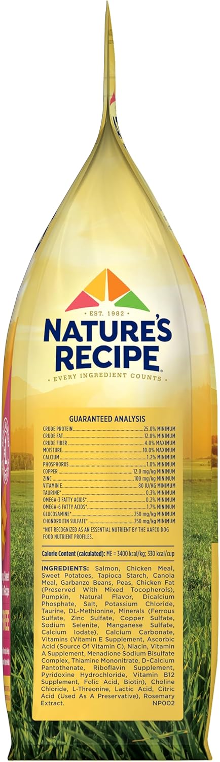 Nature's Recipe Grain Free Dry Dog Food, Salmon, Sweet Potato & Pumpkin Recipe, 4 lb. Bag
