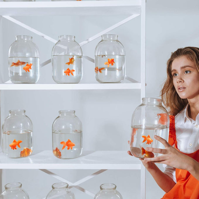 Sumind 30 Pieces Floating Artificial Orange Goldfish for Aquarium Tank Decorations and Ornaments