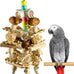 Natural Wooden Parrot Toy for Small to Medium Parrots with Safe Chewing Materials and Multi-Sensory Stimulation