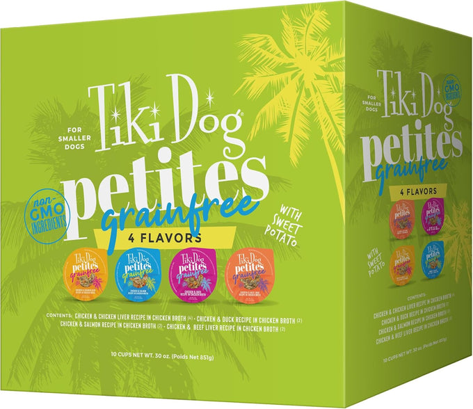 Tiki Dog Petites Grain Free Wet Dog Food, Variety Pack, 3oz Cans