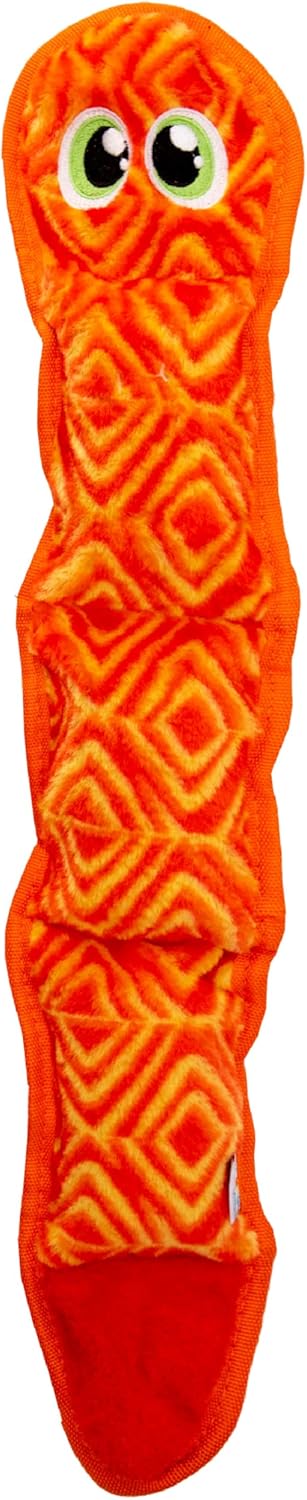 Outward Hound Durablez X-Large Blue Snake Plush Dog Toy, No Stuffing, 6 Jumbo Squeakers, 40"