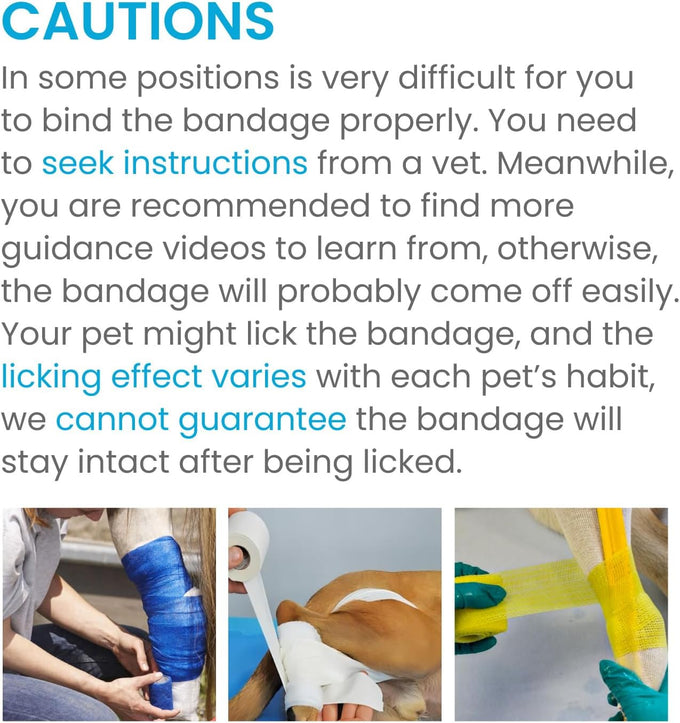 WePet Pawprints A Self-Adhesive Non-Woven Tape for Dog, Horse, Cat, Bird, Animal First Aid, 6 Rolls, 2 Inch, Blue, Green, Yellow