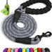 Taglory 6 ft rope dog leash with padded handle and reflective threads for medium large dogs, 1/2 inch, black
