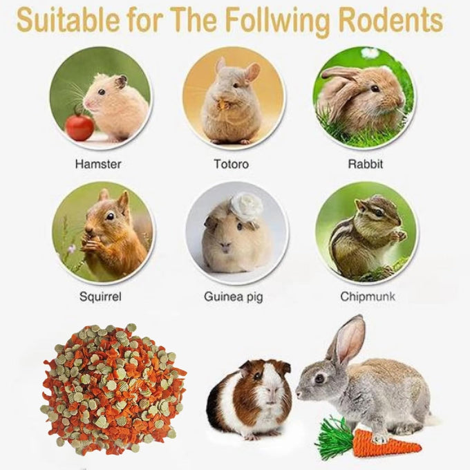 Carrot and Pea Flakes rabbit food, 100% natural, no additives, perfect snacks for herbivores, 1.5 lb