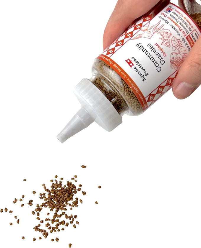 High-Protein Aquatic Provisions Community Fish Food Granules 3.17 oz Slow Sinking