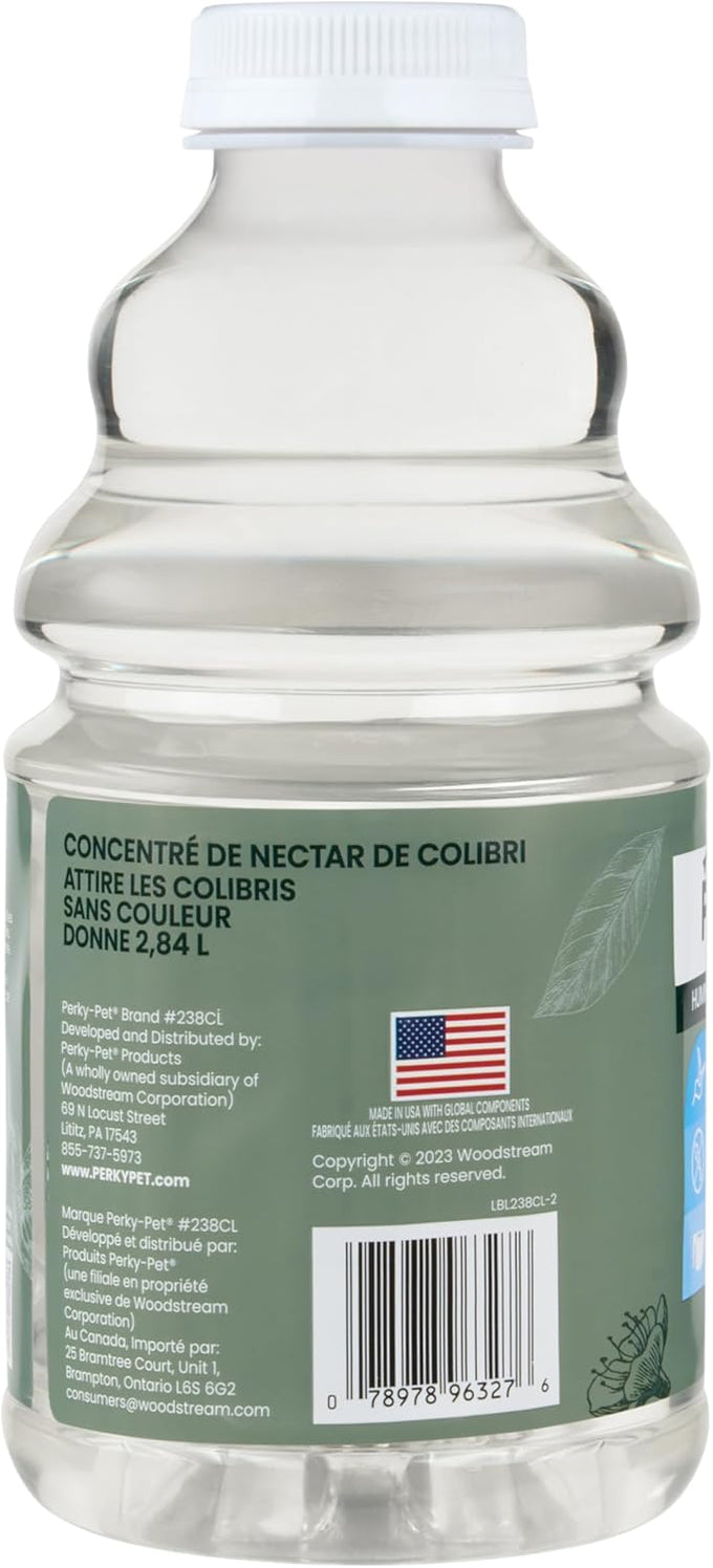 Perky-Pet Hummingbird Nectar Concentrate, 32 oz, Makes 96 fl oz of Nectar, 238cl, 3:1 or 4:1 Mixing Ratio