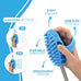 Aquapaw dog bath brush pro & shower attachment - large silicone rubber - 8ft hose attachment & shower wand for pet bathing
